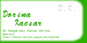 dorina kacsar business card